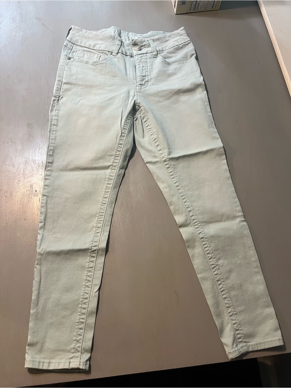 Seven7 Light Sage Green Ankle Jeans - Size 10 - Cotton Blend Stretch
